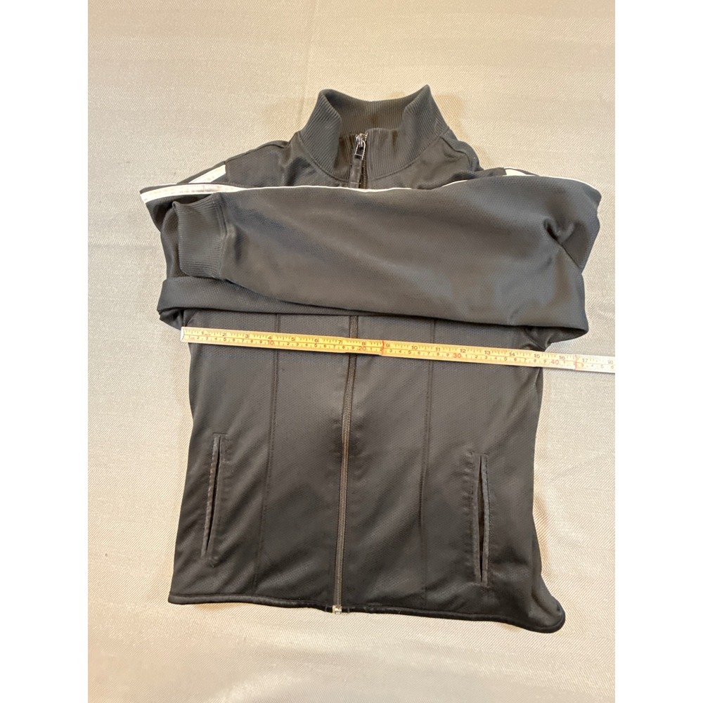 Adidas Track Jacket Black White Stripe Full Zip Mesh Logo 548447 Size L 1732 - Picture 5 of 8